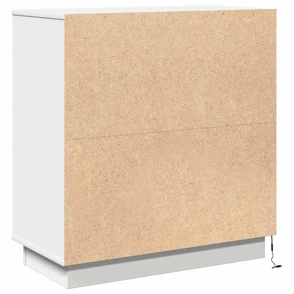 Bedside Cabinet 71cm White Engineered Wood Compact Storage Table
