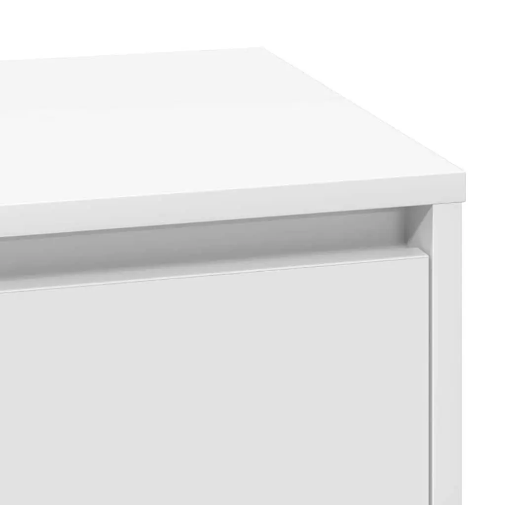 Bedside Cabinet 71cm White Engineered Wood Compact Storage Table