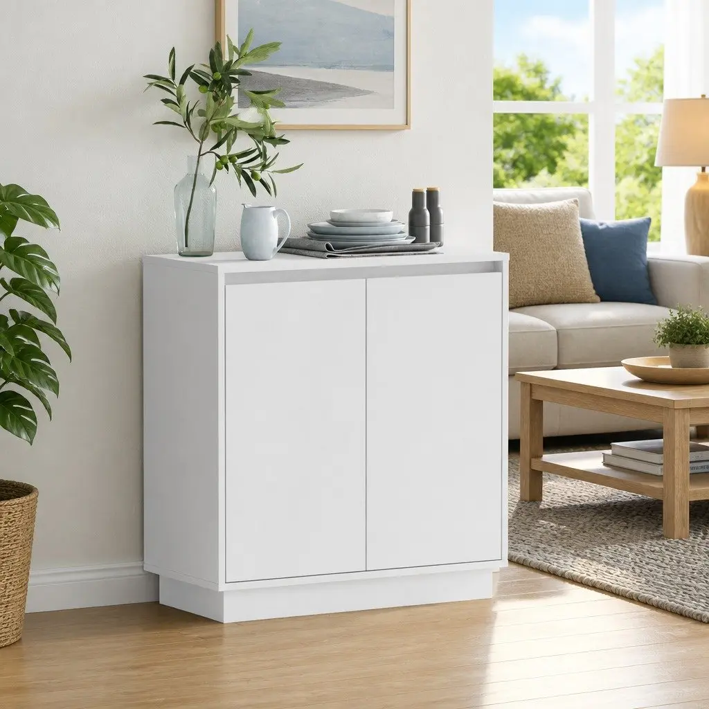 LED Sideboard Storage Cabinet 71x34.5x75cm Engineered Wood RGB Lighting