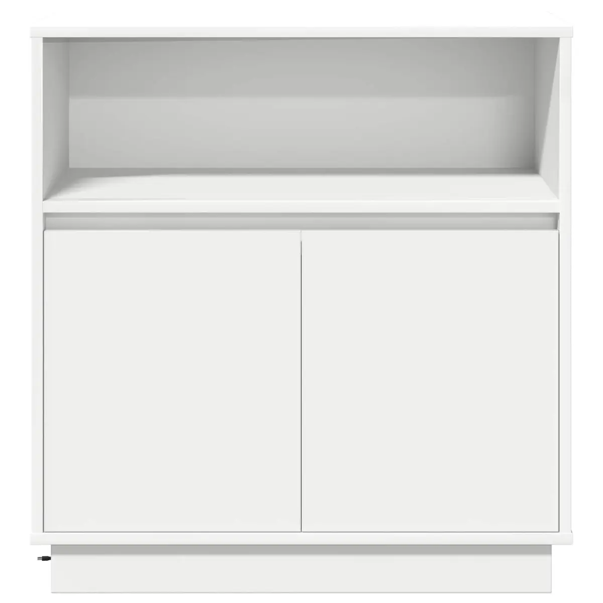 LED Sideboard White Modern Storage Cabinet Engineered Wood Hinged Doors RGB LED Lighting