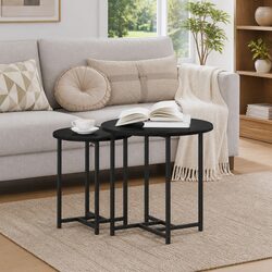 Elevate Your Space with Black Nesting Accent Tables Set