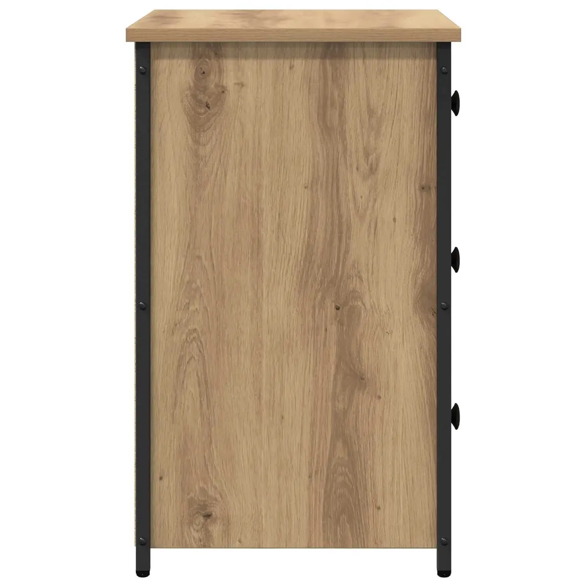 Bedside Cabinet 2 pcs Brown 40 x 36 x 60 cm Storage Drawer Engineered Wood Iron Frame