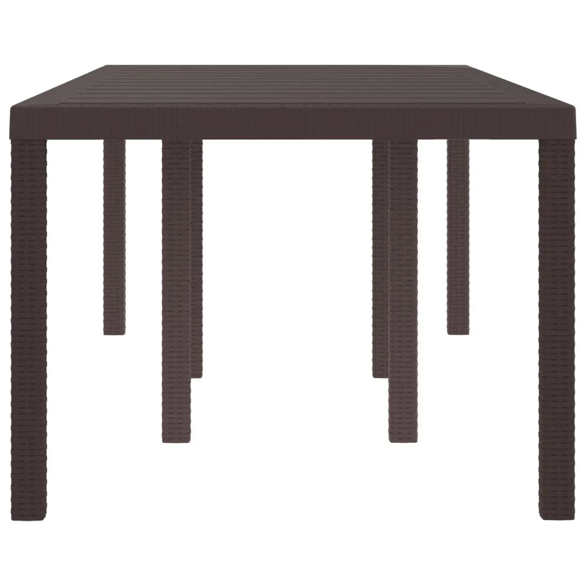 Garden Dining Table Rectangular 200x100cm Poly Rattan Brown Weather Resistant Steel Frame