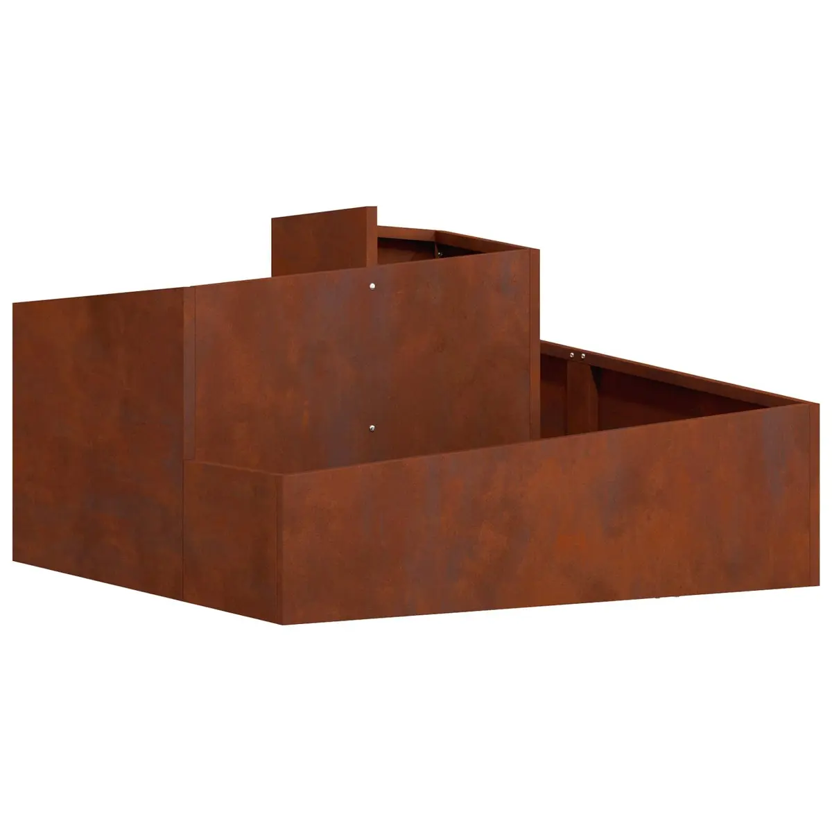 Metal Garden Planter 80 x 80 x 50 cm Weathering Steel Modern Square Outdoor Raised Bed