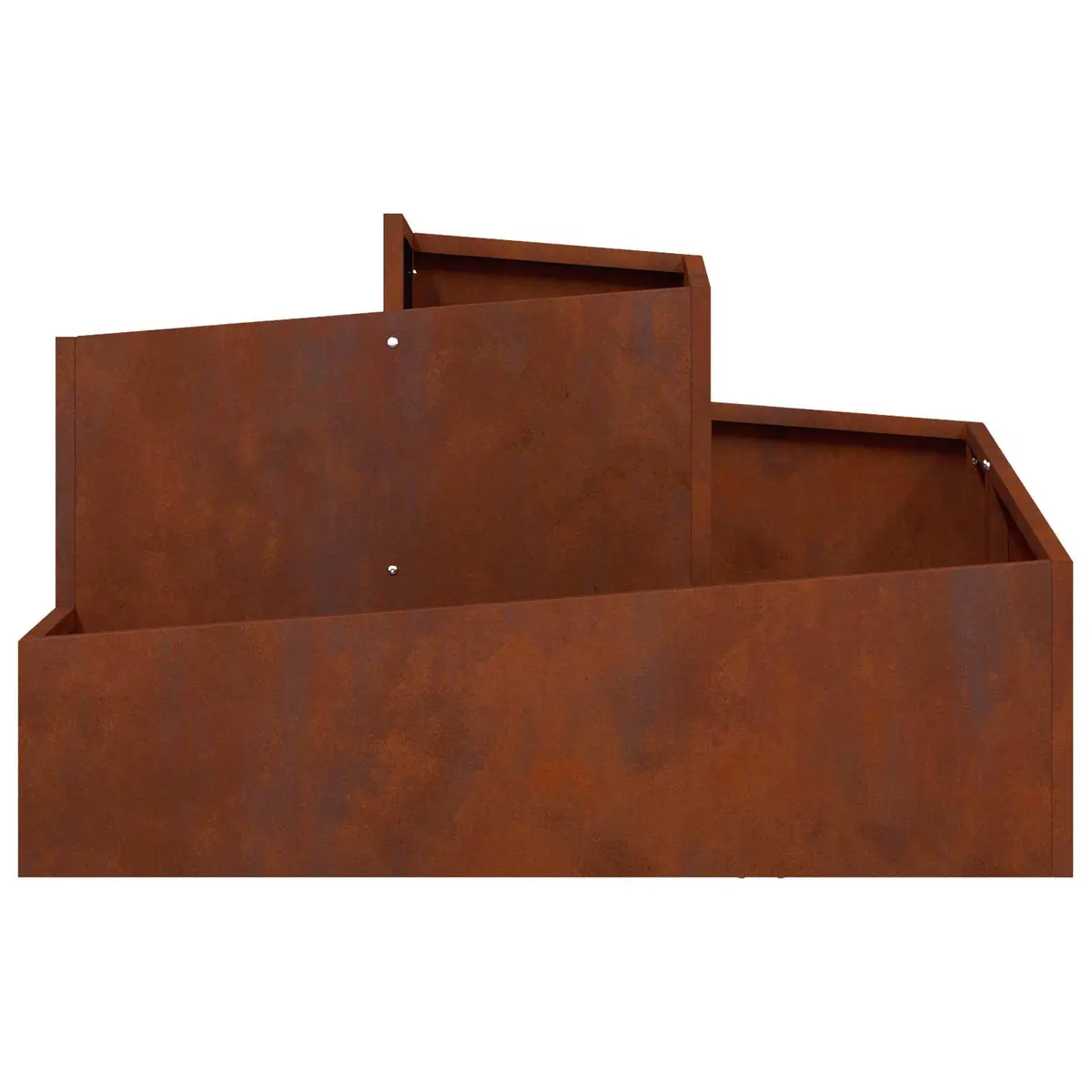 Metal Garden Planter 80 x 80 x 50 cm Weathering Steel Modern Square Outdoor Raised Bed