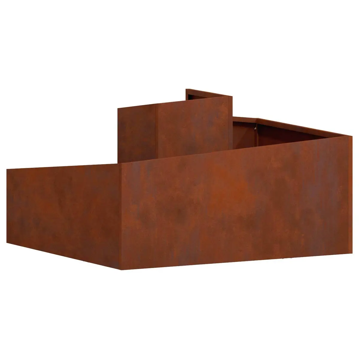Metal Garden Planter 80 x 80 x 50 cm Weathering Steel Modern Square Outdoor Raised Bed