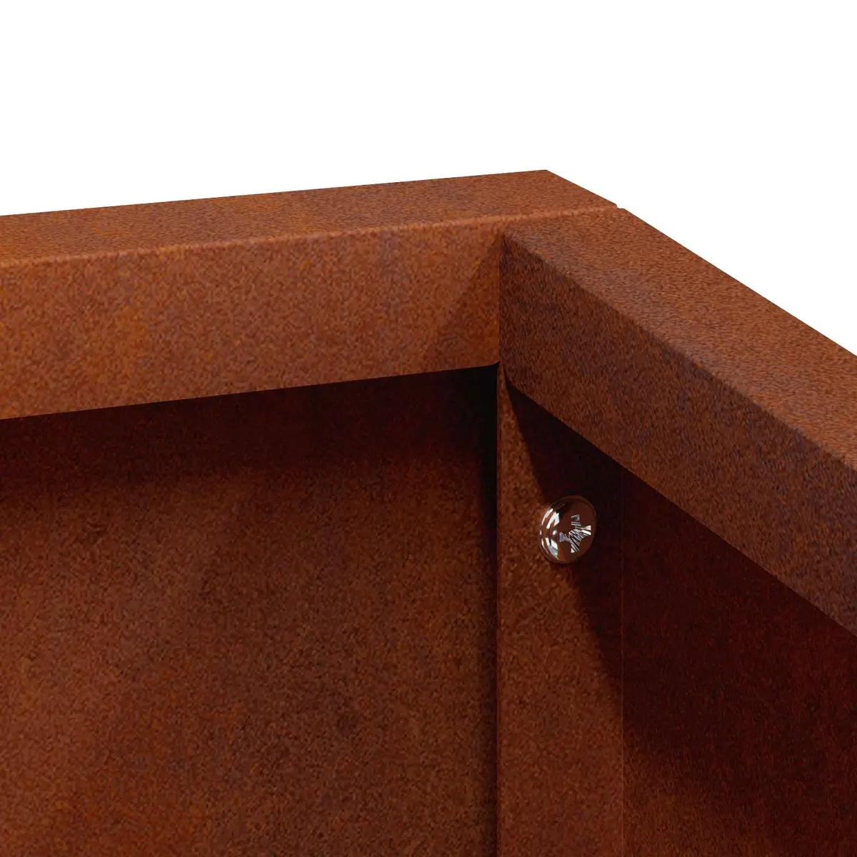 Metal Garden Planter 80 x 80 x 50 cm Weathering Steel Modern Square Outdoor Raised Bed