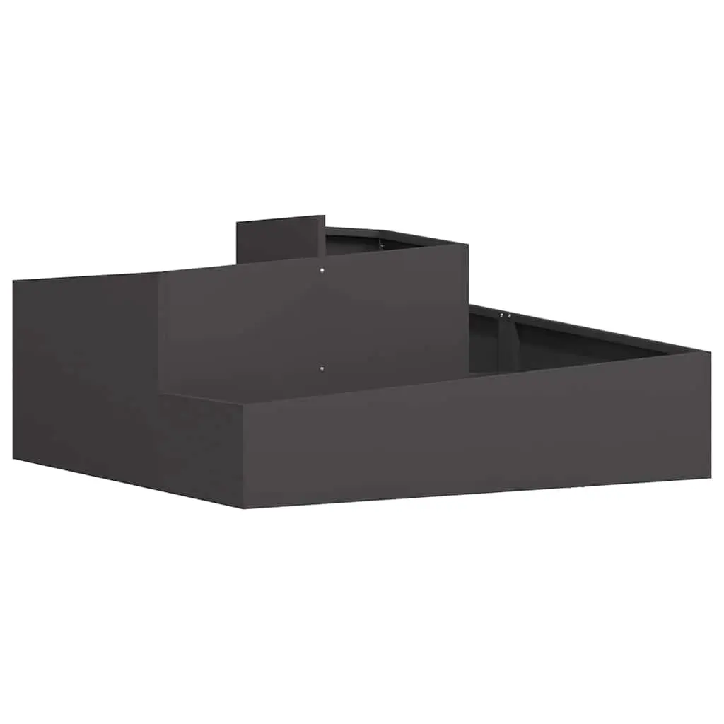 Metal Garden Planter 100 x 100 x 50 cm Outdoor Raised Bed Black