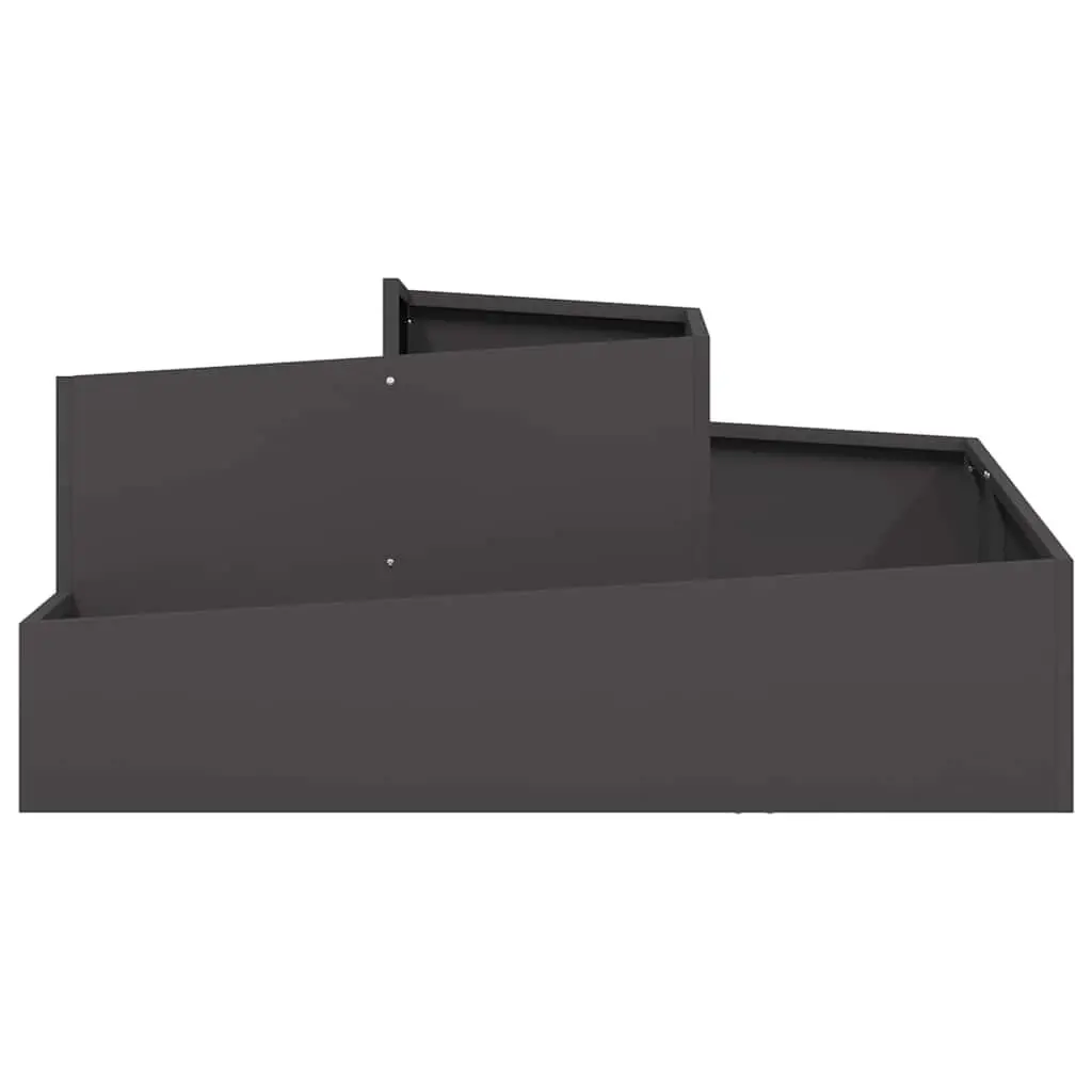 Metal Garden Planter 100 x 100 x 50 cm Outdoor Raised Bed Black