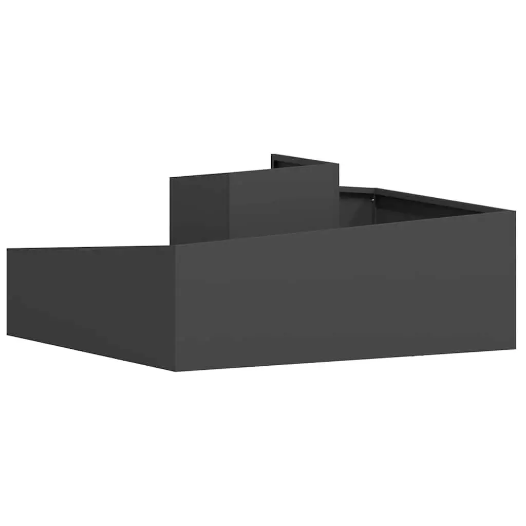 Metal Garden Planter 100 x 100 x 50 cm Outdoor Raised Bed Black