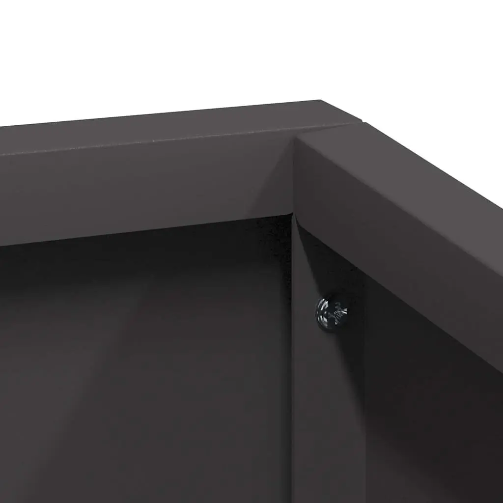 Metal Garden Planter 100 x 100 x 50 cm Outdoor Raised Bed Black