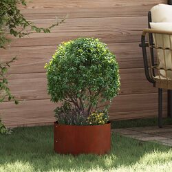 Enhance Your Garden with 5 Brown Steel Planter Rings