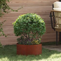 Enhance Your Outdoor Space with 5 Brown Steel Planter Rings