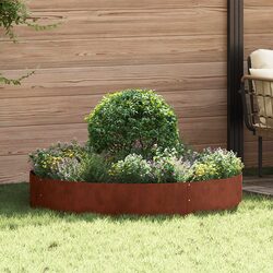 Enhance Your Garden with 5 Brown Steel Planter Rings 120 x 120 x 20 cm