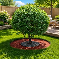 Tree Ring Set 5 pcs Decorative Garden Protective Flat Ring Brown Ø30/60cm