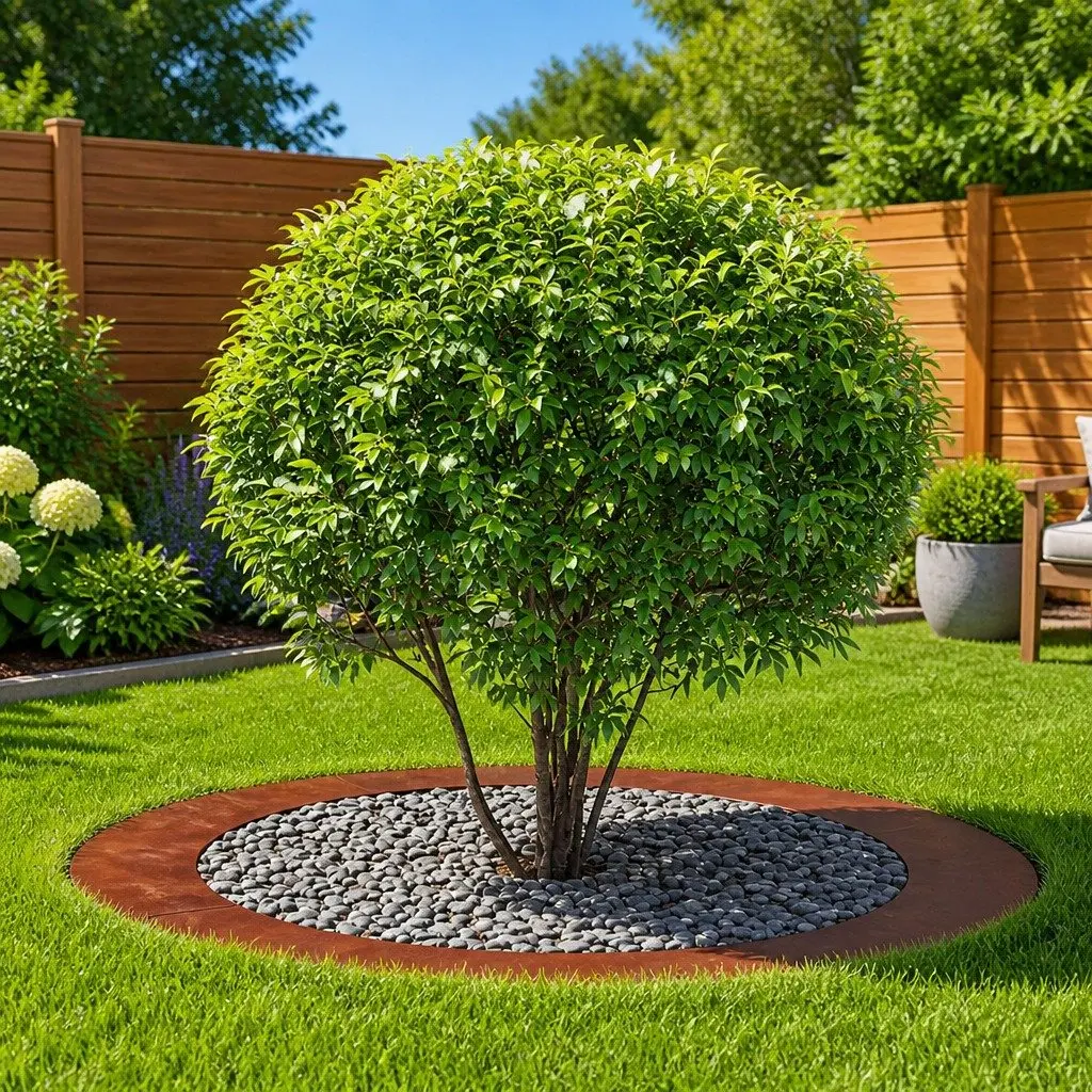 Brown Tree Ring Set 5 Pieces Ø90/120cm Outdoor Garden Decor for Flat Trees