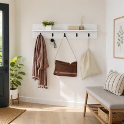 Optimize Your Hallway with a White Engineered Wood Coat Rack 80cm