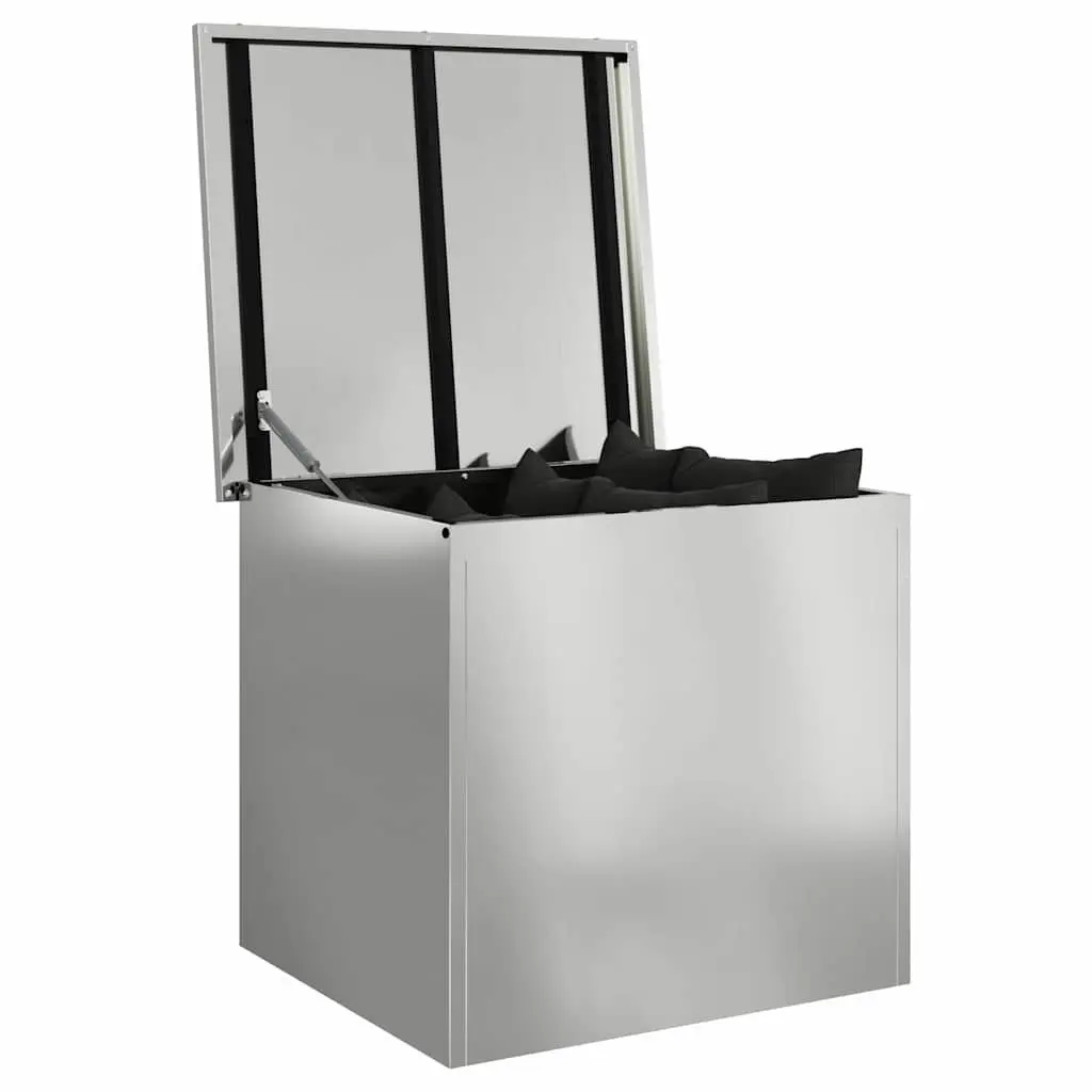 Garden Storage Box Steel Weatherproof Container 55x50.5x50cm Gas Lift Lid