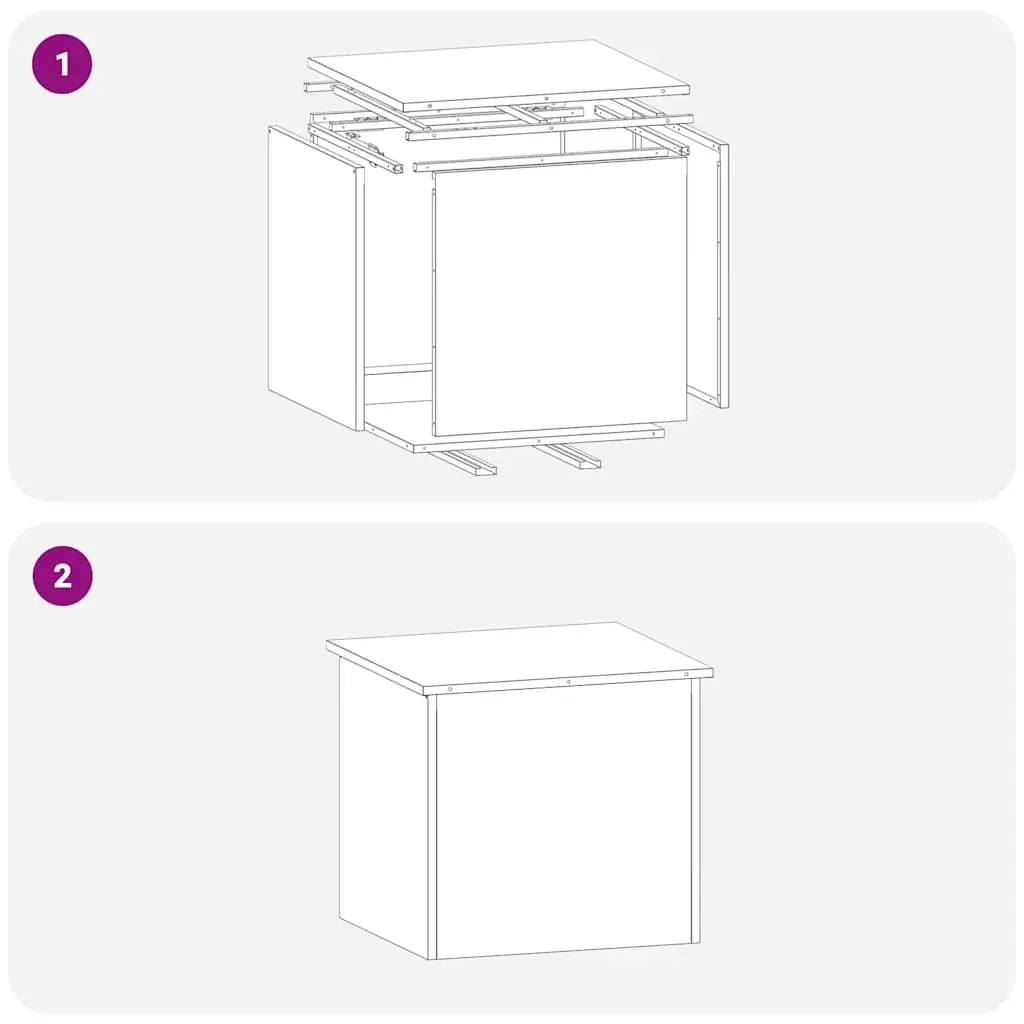 Garden Storage Box Steel Weatherproof Container 55x50.5x50cm Gas Lift Lid