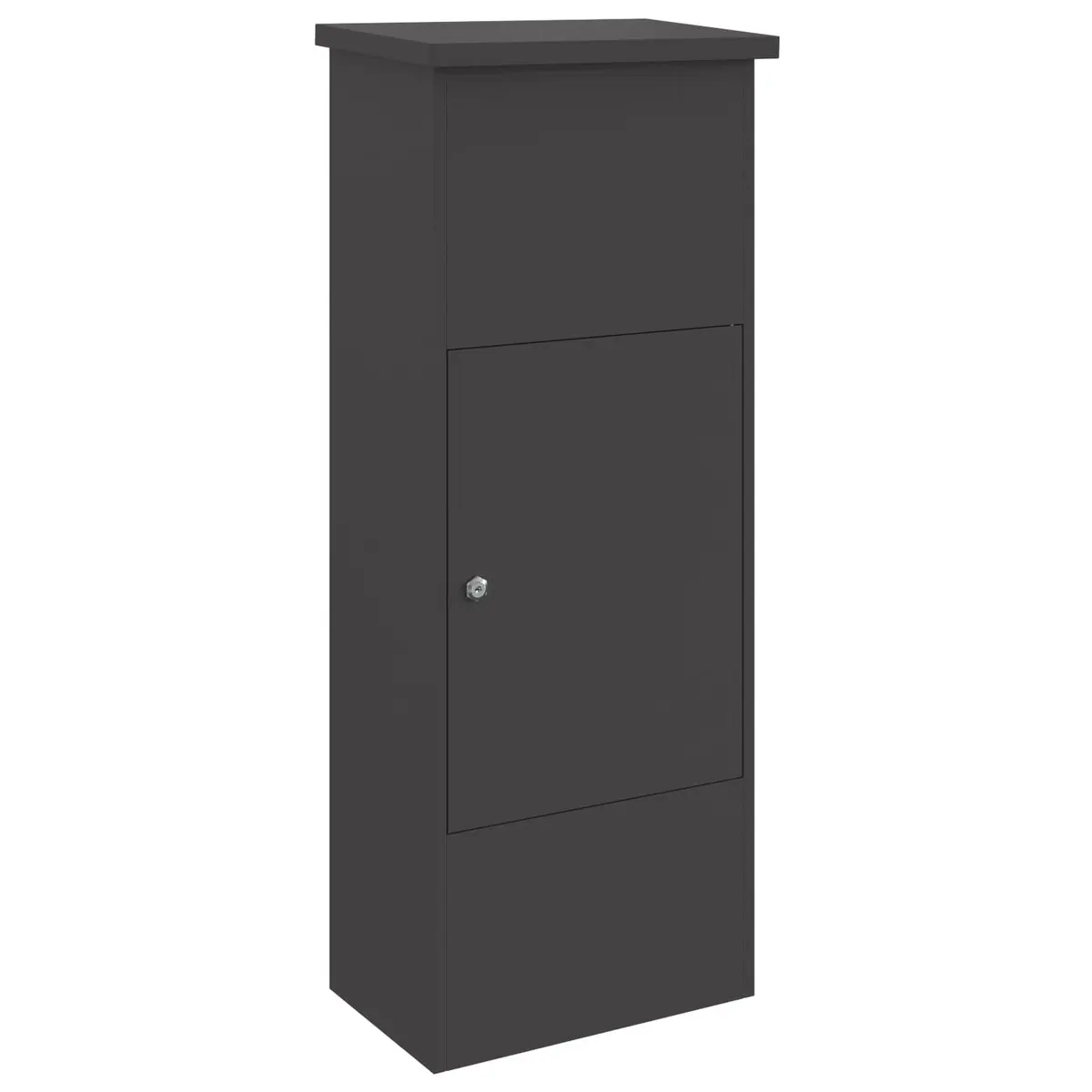 Parcel Drop Box Black Steel Outdoor Storage Secure Hinged Doors