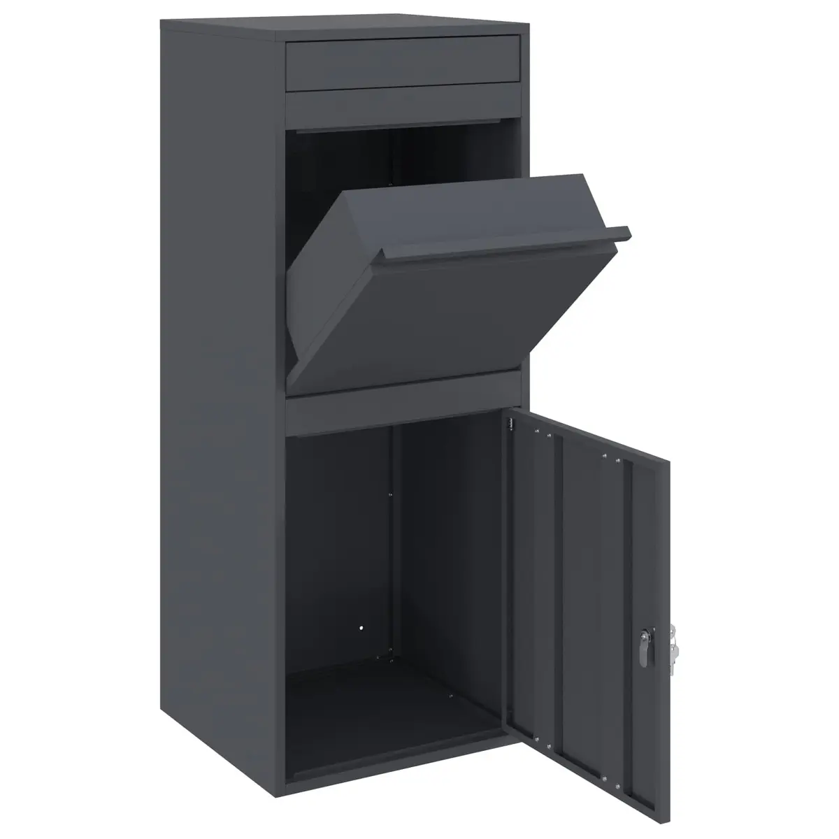 Parcel Drop Box Steel Outdoor Garden Mailbox Secure Anthracite