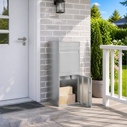 Elegant Silver Parcel Drop Box Enhancing Your Garden