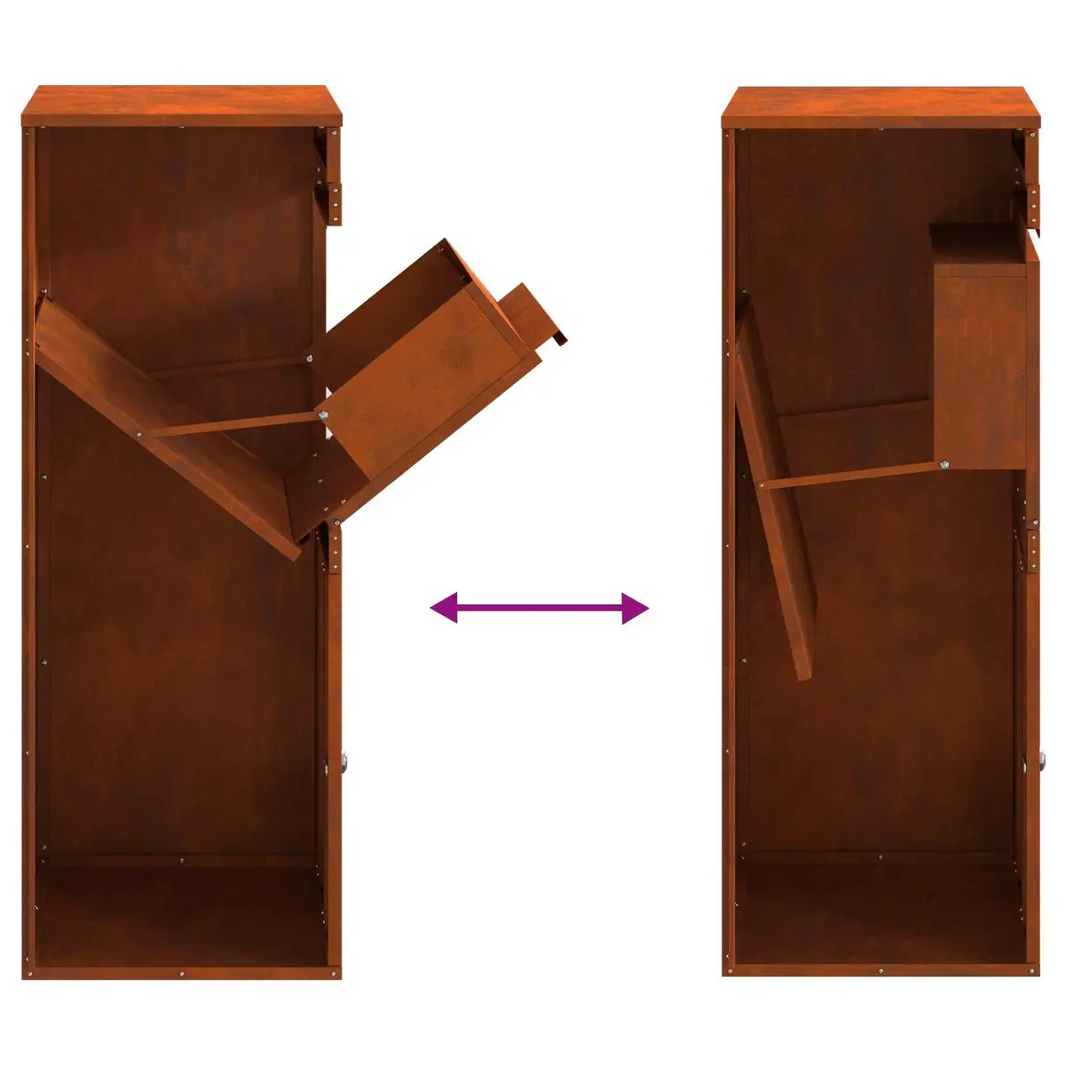 Outdoor Parcel Drop Box Brown Steel Weathering Secure Hinged Door with Deadbolt Lock