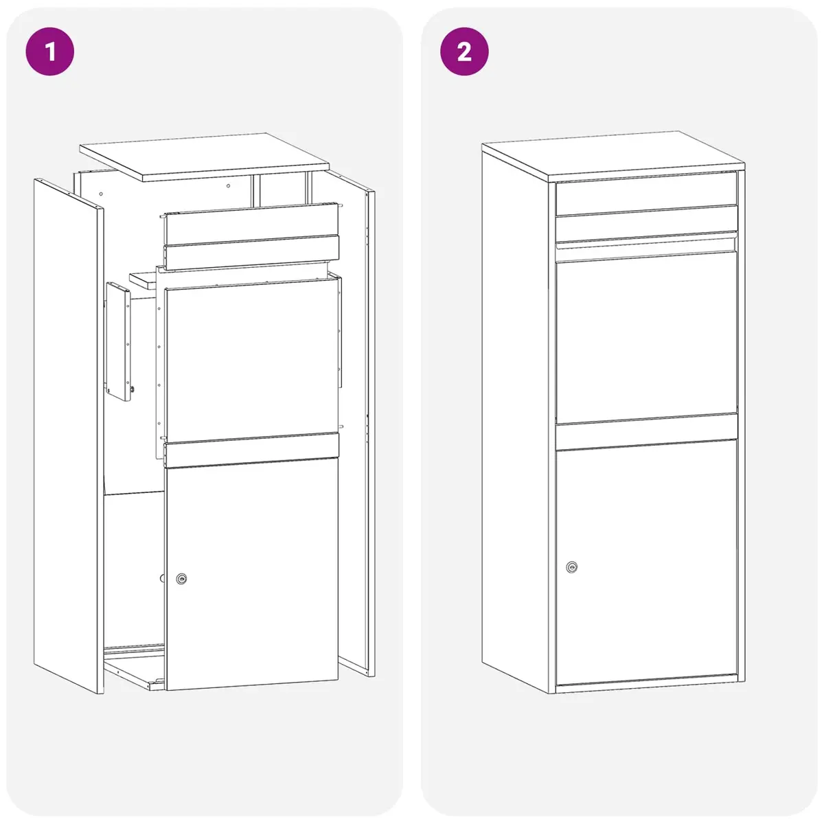 Outdoor Parcel Drop Box Brown Steel Weathering Secure Hinged Door with Deadbolt Lock