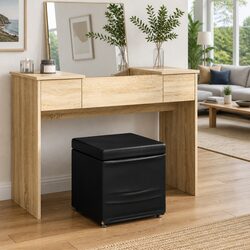 Black Bar Stool Modern Backless Kitchen Counter Seating Cushioned Faux Leather