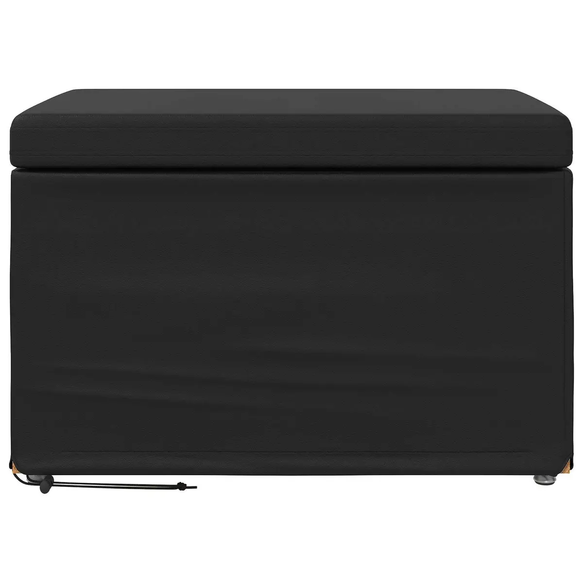 Black Backless Bar Stool Modern Kitchen Dining Seat Faux Leather Cushion