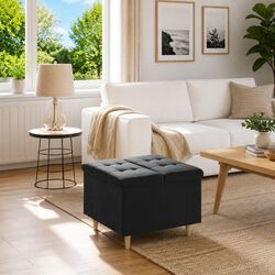 Enhance Your Space with a Black Velvet Storage Ottoman