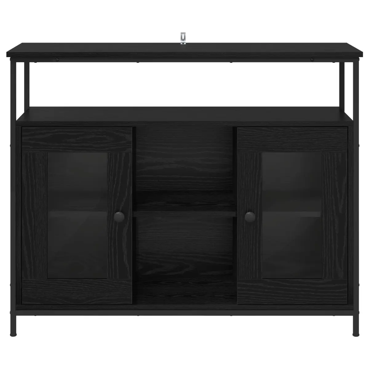 Sideboard Black Oak Modern Engineered Wood Storage Cabinet