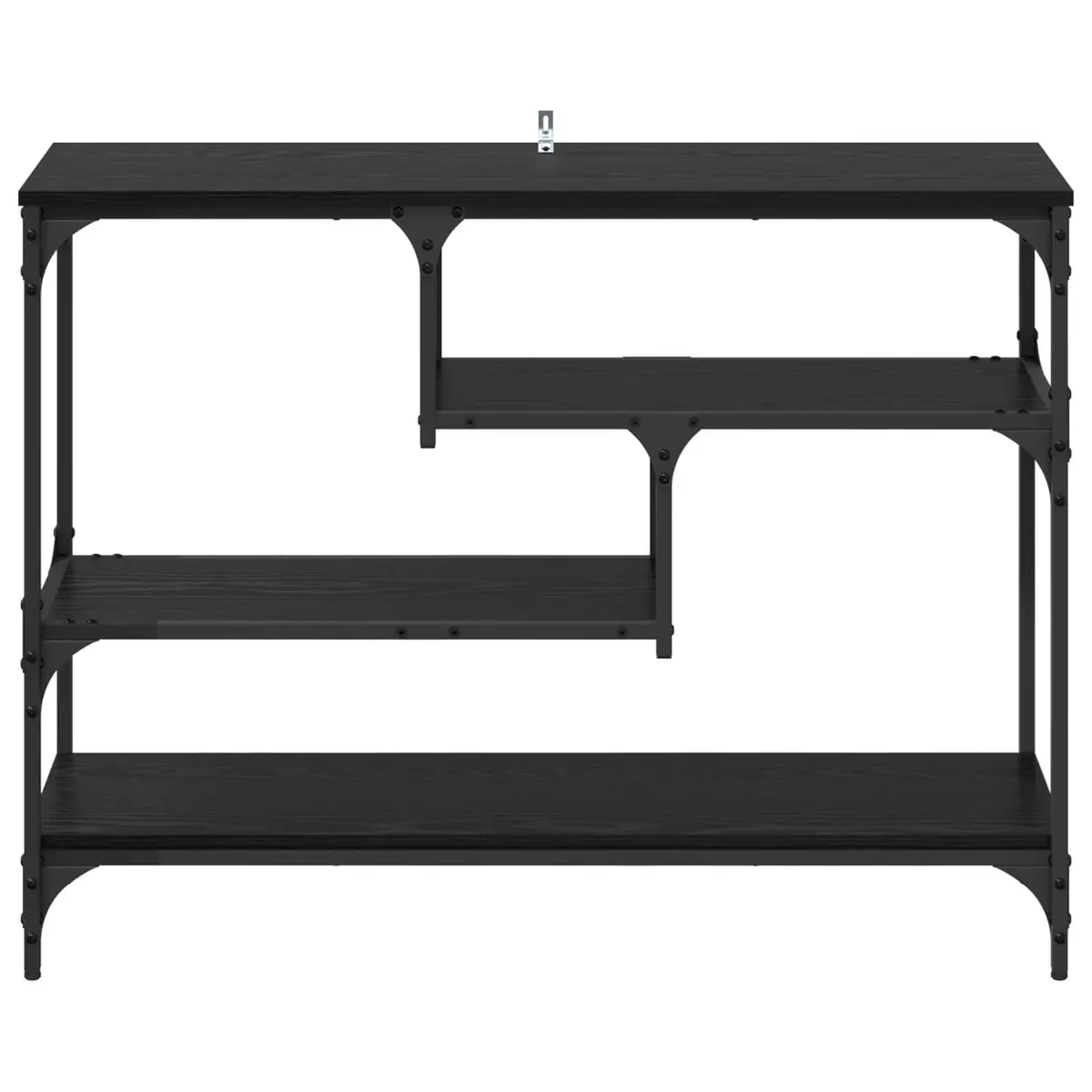 Console Table Narrow Black Industrial Style Engineered Wood Steel Frame
