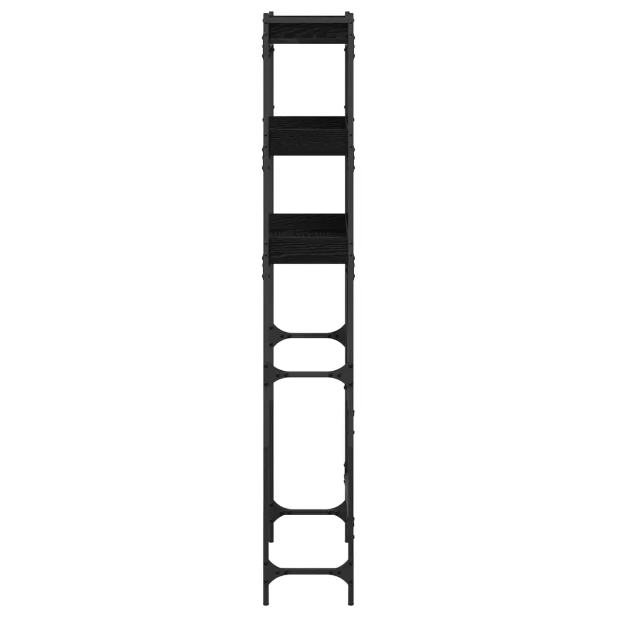 Washing Machine Shelf Unit Black Modern Organiser Vertical Storage Unit for Laundry Room