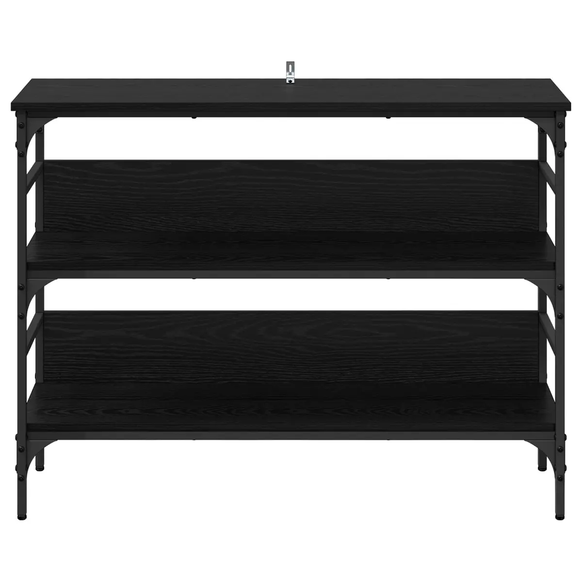 Console Table Black Engineered Wood Industrial Style with Steel Frame