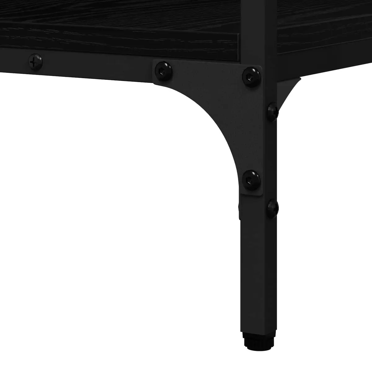 Console Table Black Engineered Wood Industrial Style with Steel Frame
