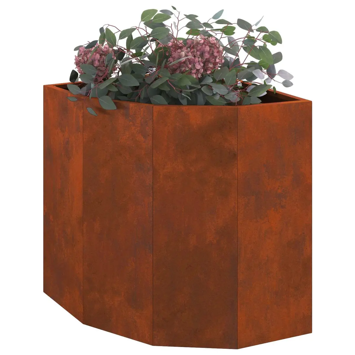 Corner Garden Planter 45x45x50cm Steel Outdoor Patio Pots Weathering Design