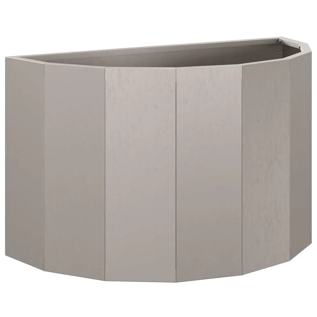 Half Round Garden Planter 60x30x35cm Weathering Steel Brown Outdoor