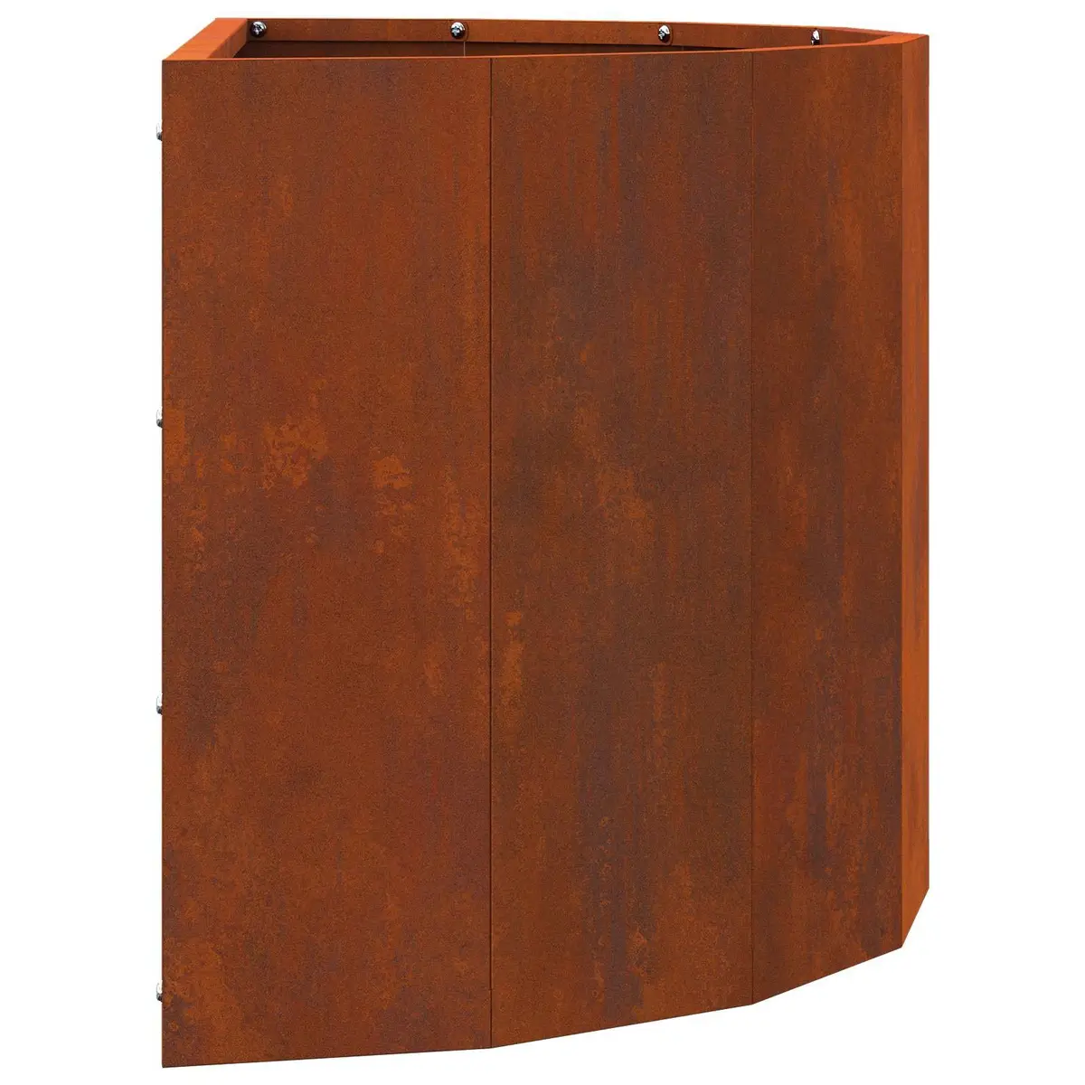 Half Round Garden Planter 60x30x35cm Weathering Steel Brown Outdoor