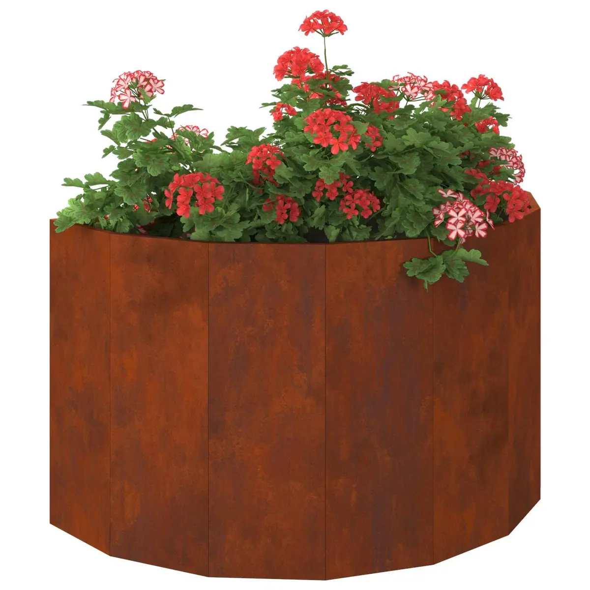 Half Round Garden Planter 90x45x50cm Weathering Steel Outdoor