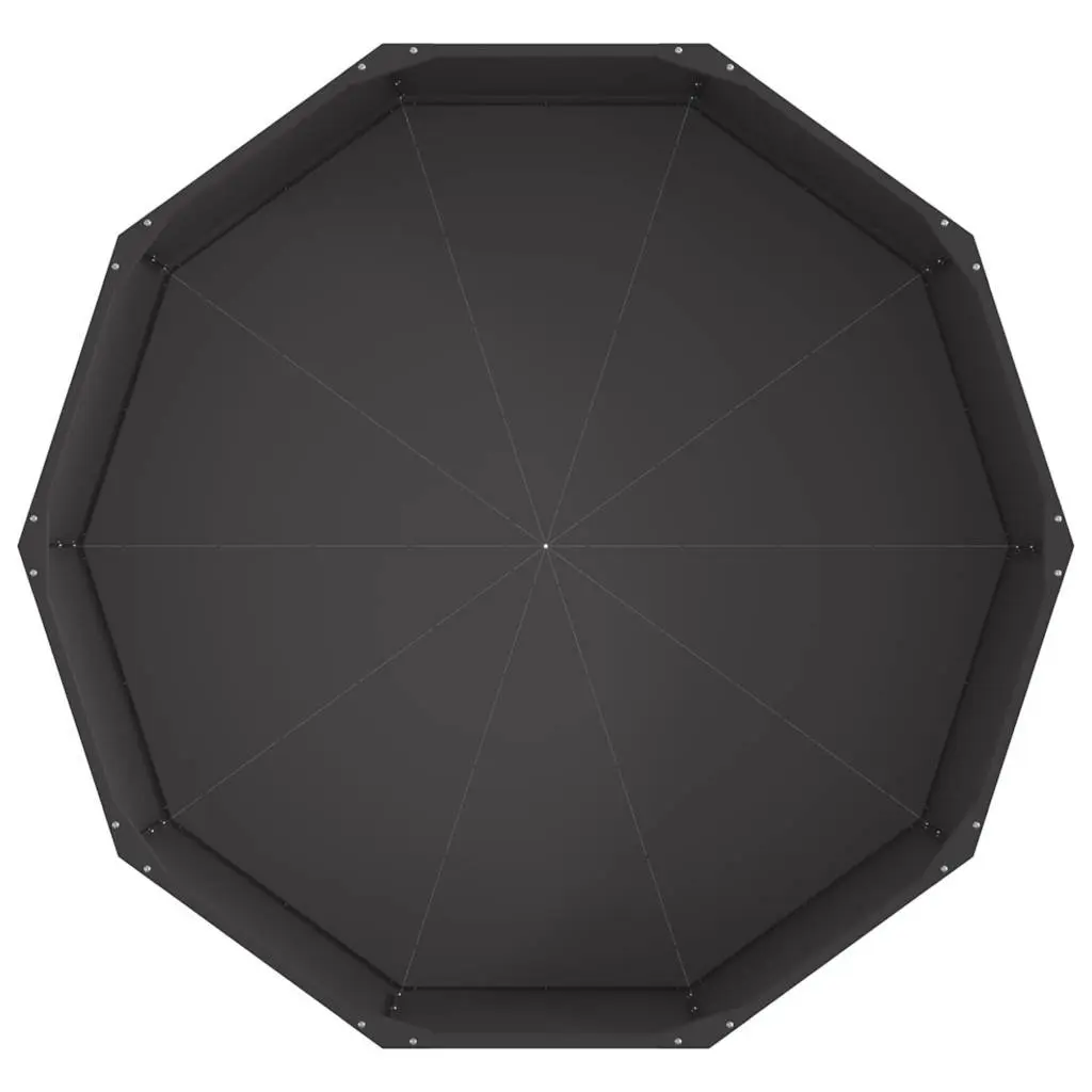 Black Round Steel Garden Planter Large 120x120x35cm Outdoor Pot
