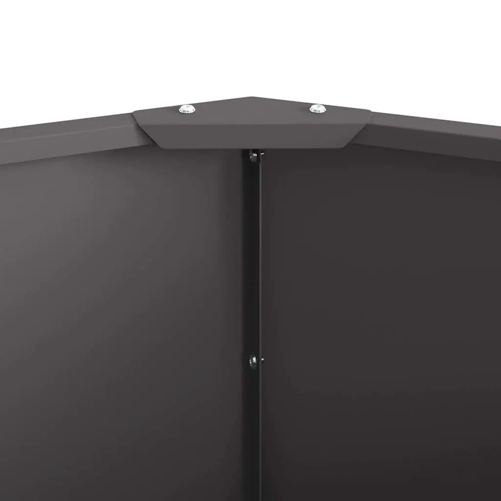 Black Round Steel Garden Planter Large 120x120x35cm Outdoor Pot