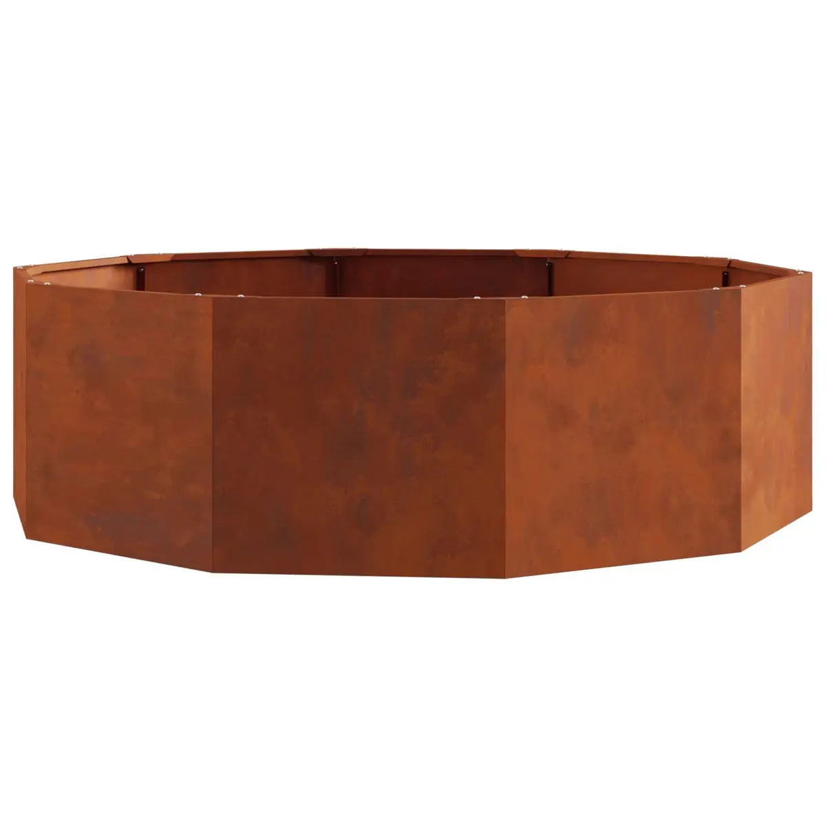Round Garden Planter Steel 120 x 120 x 35 cm Outdoor Patio Pots Weathering