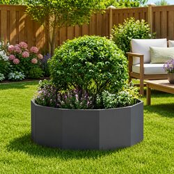 Stylish Round Black Planter for Your Outdoor Oasis