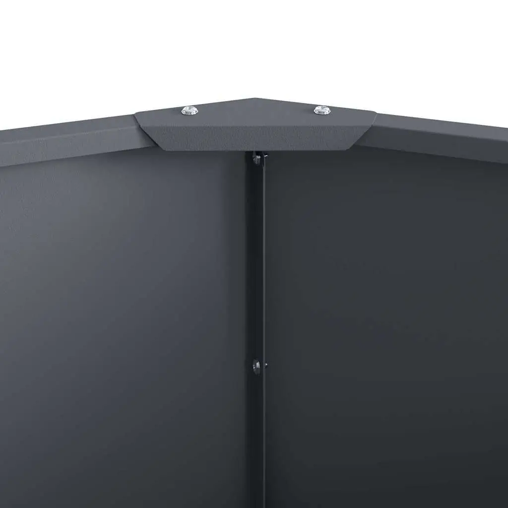 Steel Round Planter 90x90x35cm Durable Anthracite Outdoor Pot Container