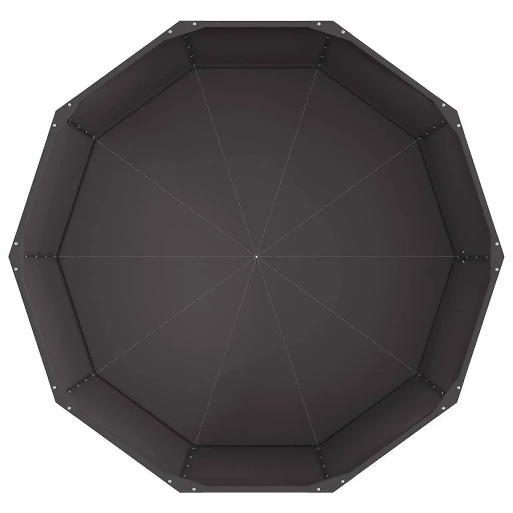 Steel Round Planter Black 120x120x50cm Outdoor Garden Raised Bed