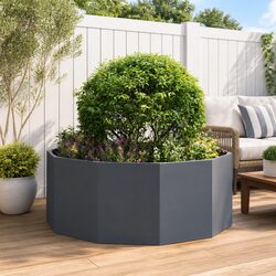 Enhance Your Outdoors with a Round Steel Planter 120x120x50cm