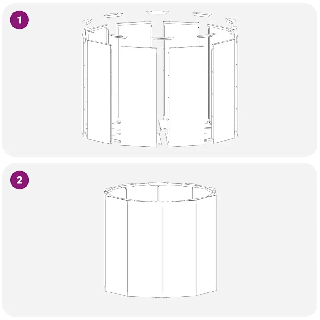 Steel Planter Round 60x60x50cm Black Durable Outdoor Container for Gardens Patios and Balconies