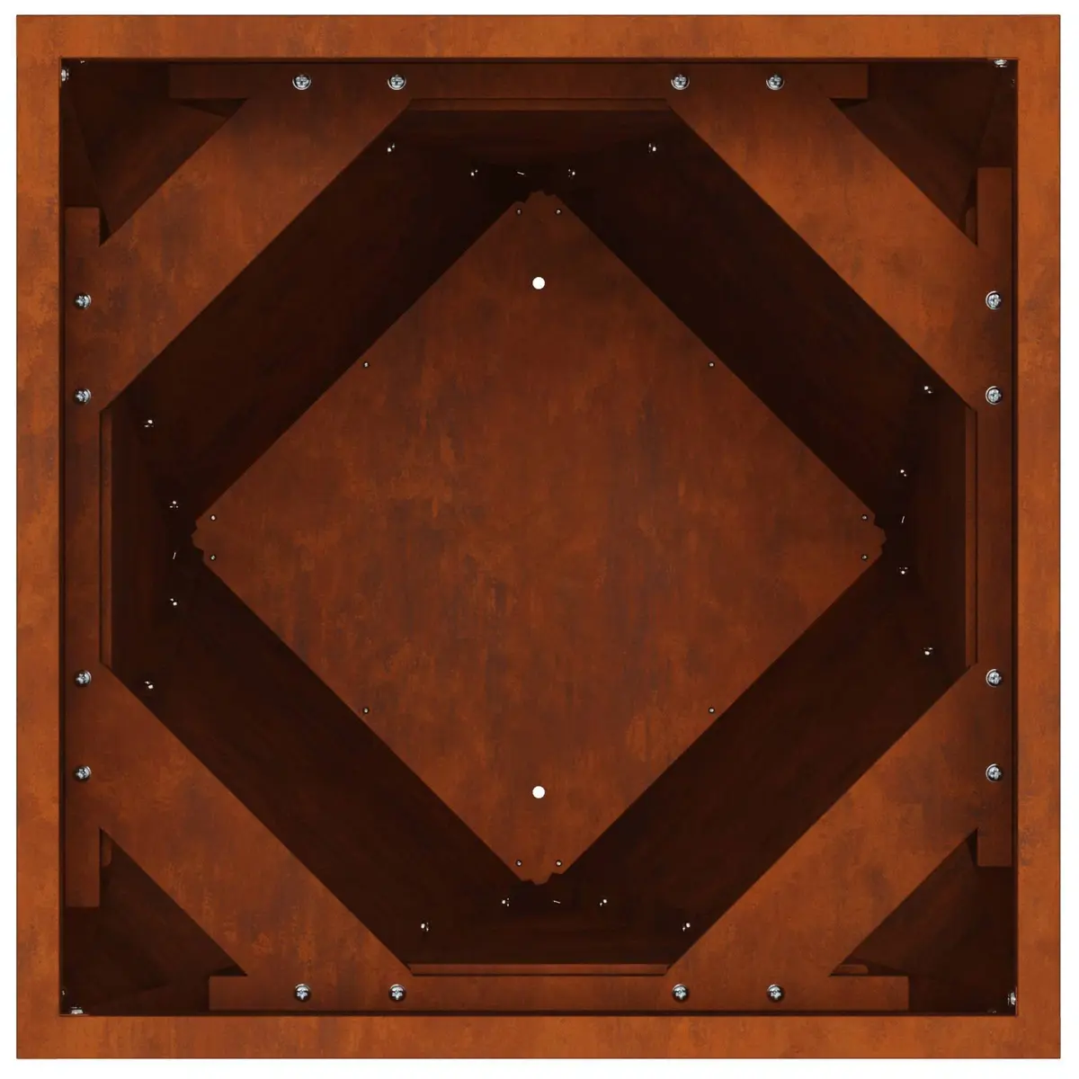 Rusty Planter 30x30x75cm Weathering Steel Rectangular Garden Box