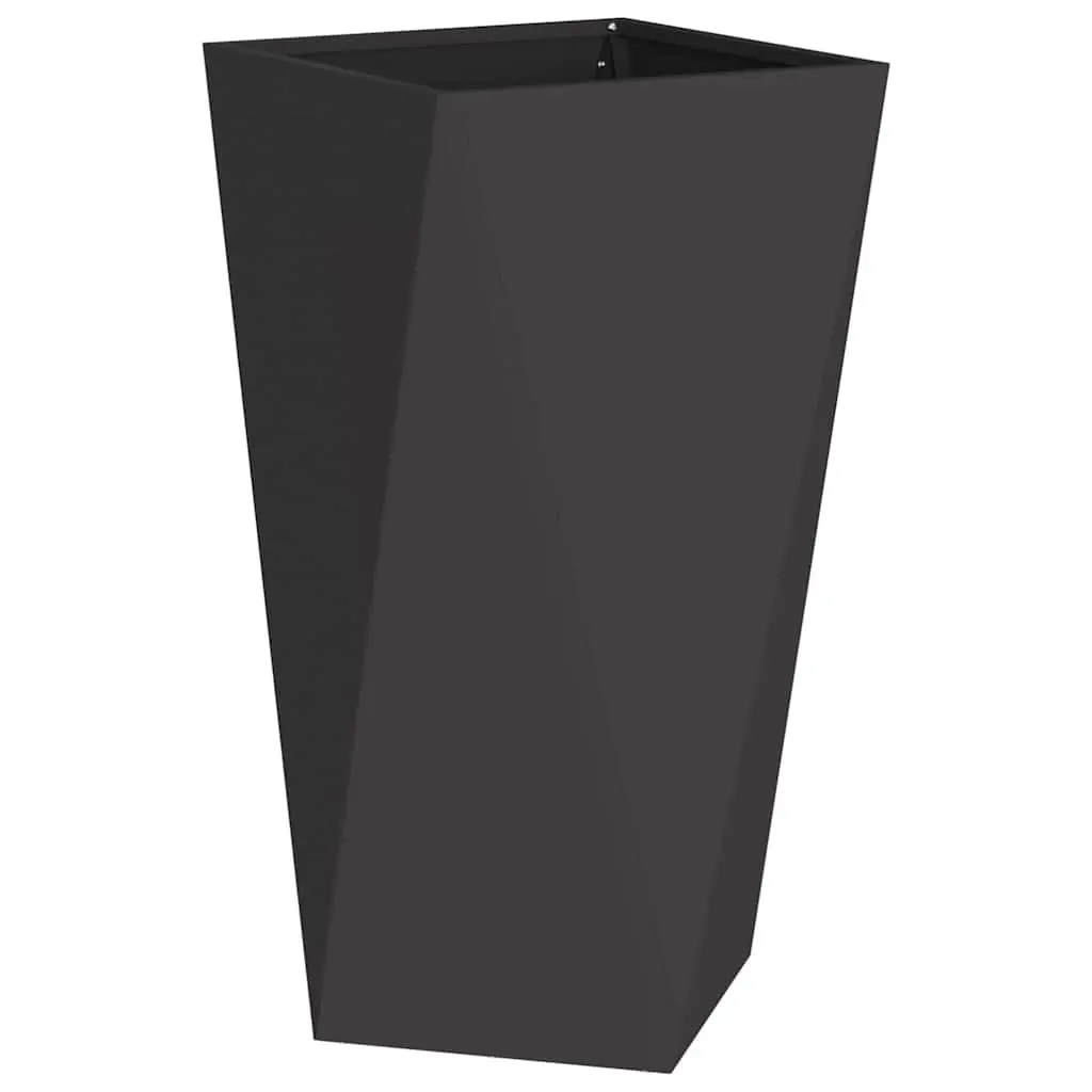 Steel Garden Planter Box 40x40x75cm Outdoor Rectangular Flower Pot Black